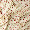 Deep Red and Green Tossed Floral on Ivory Cupro Bemberg Lining #30844 Fabric By The Yard - Wide shot