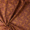 Brick, Tan, and Wine Paisley Japanese Stretch 8-Wale Corduroy #30874 Fabric By The Yard - Wide shot