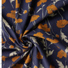 Dusty Orange Flowers on Navy Hokkoh Japanese Pinwhale Corduroy #30878 Fabric By The Yard