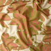 Olive Pink Botanical Overlay Cotton/Silk Lawn #31021 Fabric By The Yard - Wide shot