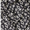 Black Starflower Toss Rayon Sateen #31023 Fabric By The Yard