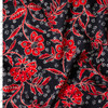 Charcoal Red Botanical Vine Rayon Challis #31025 Fabric By The Yard