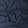 Black Mini Daisy Dot Rayon Challis #31043 Fabric By The Yard - Wide shot