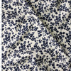 Ivory Navy Micro Floral Rayon Crepe De Chine #31049 Fabric By The Yard