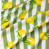 Lemon Sage Vertical Stripe Citrus Rayon Challis #31056 Fabric By The Yard