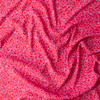 Pink Red Mini Vine Floral Rayon Crepe De Chine #31066 Fabric By The Yard - Wide shot