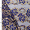 Navy and Gold Floral Stripe Lace #15169