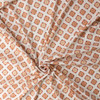 Brown and Red Medallions on Ivory Stretch Cotton Lawn #31289 Fabric By The Yard - Wide shot