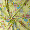 Limeade Chrysanthemum Garden Stretch Cotton Sateen #31309 Fabric By The Yard - Wide shot