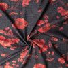 Red Floral Conservatory Plaid Cotton Bull Denim #31311 Fabric By The Yard - Wide shot