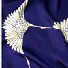Ivory Herons on Deep Blue Cupro Twill #31315 Fabric By The Yard