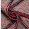 Black on Wine Leopard Silk Chiffon #31324 Fabric By The Yard