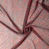 Black on Wine Leopard Silk Chiffon #31324 Fabric By The Yard - Wide shot