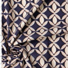 Ivory Geo on Navy Cotton Lawn #31385 Fabric By The Yard