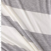 Heather Grey and Warm White Horizontal Wide Stripe Rayon/Spandex Jersey Knit #31472 Fabric By The Yard