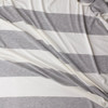 Heather Grey and Warm White Horizontal Wide Stripe Rayon/Spandex Jersey Knit #31472 Fabric By The Yard - Wide shot