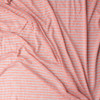 Coral and Light Grey Horizontal Stripe Lightweight Sweater Knit #31475 Fabric By The Yard - Wide shot