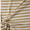 Tan and White Horizontal Stripe Poly/Spandex Rib Knit #31479 Fabric By The Yard