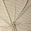 Tan and White Horizontal Stripe Poly/Spandex Rib Knit #31479 Fabric By The Yard - Wide shot