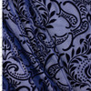 Black on Navy Ornamental Flocked Poly Netting #31501 Fabric By The Yard