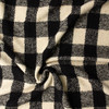 Black and Ivory Buffalo Check Twill Weave Heavy Wool/Poly Tweed #31532 Fabric By The Yard - Wide shot