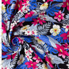 Sketch Island Floral on Black Stretch Cotton Poplin #31539 Fabric By The Yard