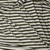 Olive and Offwhite Horizontal Stripe Tri-blend French Terry #31631 Fabric By The Yard - Wide shot