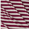 Cranberry  and Offwhite Horizontal Stripe Tri-blend French Terry #31632 Fabric By The Yard