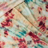 Red, Ivory, and Mint Tie dye Tri-blend French Terry #31633 Fabric By The Yard - Wide shot