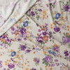 Purple and Peach floral on Light Grey Tri-blend French Terry #31639 Fabric By The Yard - Wide shot