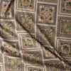 Tan Tiled Floral Japanese Pinwale Corduroy from Hokkoh #31739 Fabric By The Yard - Wide shot
