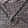Black and Tan Plaid Italian Designer 14 Wale Corduroy #31756 Fabric By The Yard - Wide shot