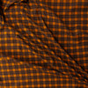 Black and Orange Plaid Italian Designer Pinwale Corduroy #31766 Fabric By The Yard - Wide shot