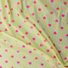 Neon Heart Vertical Stripe Italian Designer Cotton Double Gauze #31773 Fabric By The Yard - Wide shot