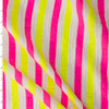 Neon Yellow and Pink Vertical Stripe Italian Designer Cotton Double Gauze #31774 Fabric By The Yard