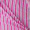 Lavender and Neon Pink Vertical Stripe Italian Designer Cotton Double Gauze #31775 Fabric By The Yard - Wide shot