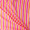 Neon Orange and Pink Vertical Stripe Italian Designer Cotton Double Gauze #31776 Fabric By The Yard - Wide shot