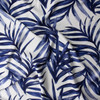 Blue Palms on White Italian Designer Viscose/Nylon Linen Look #31777 Fabric By The Yard - Wide shot