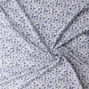 Blue Grunge Vines on White Italian Designer Viscose Twill #31779 Fabric By The Yard - Wide shot