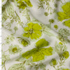 Lime Floral on Offwhite Viscose/Nylon Lawn #31781 Fabric By The Yard