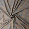 Heather Tan and Grey Check Italian Designer Lightweight Cotton Twill #31782 Fabric By The Yard - Wide shot