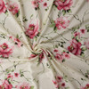 Soft Pink and Sage Floral on Ivory Italian Designer Cotton Lawn #31787 Fabric By The Yard - Wide shot