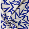 Royal Blue Layered Stars on White Italian Designer Cotton Poplin #31791 Fabric By The Yard
