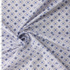 Navy and Sky Blue Geometric Floral on White Italian Designer Cotton Lawn #31794 Fabric By The Yard