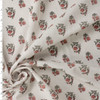 Coral and Sage Mini Illustrative Floral on Offwhite Italian Designer Cotton Lawn #31795 Fabric By The Yard