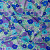 Lilac, Aqua, and Mint Retro Floral Jacquard Dot Rayon Challis #31807 Fabric By The Yard - Wide shot