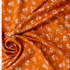 White on Pumpkin Floral Silhouettes Linen Look Rayon Woven #31817 Fabric By The Yard