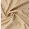 White and Brown Mini Floral on Light Tan Rayon/Linen #31829 Fabric By The Yard