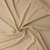 White and Brown Mini Floral on Light Tan Rayon/Linen #31829 Fabric By The Yard - Wide shot
