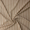 Ivory and Cappuccino Vertical Stripe Italian Designer Cotton/Linen #31833 Fabric By The Yard - Wide shot